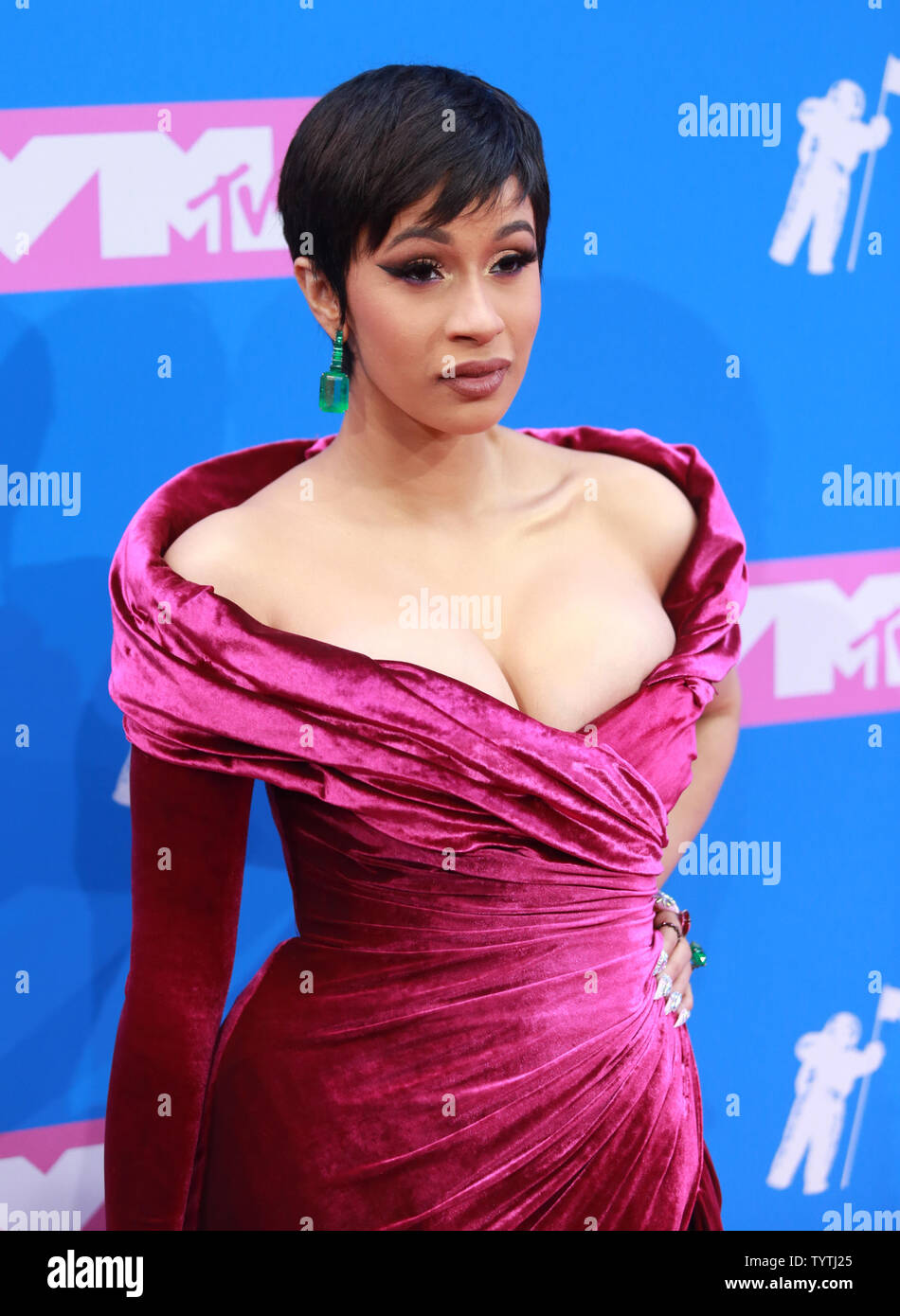 Cardi B arrives on the red carpet at the 35th annual MTV Video Music Awards at Radio City Music Hall in New York City on August 20, 2018.    Photo by Serena Xu-Ning/UPI Stock Photo