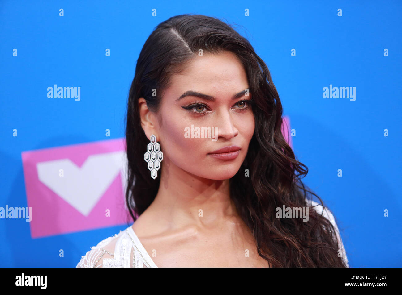 Shanina Shaik arrives on the red carpet at the 35th annual MTV Video Music Awards at Radio City Music Hall in New York City on August 20, 2018.    Photo by Serena Xu-Ning/UPI Stock Photo