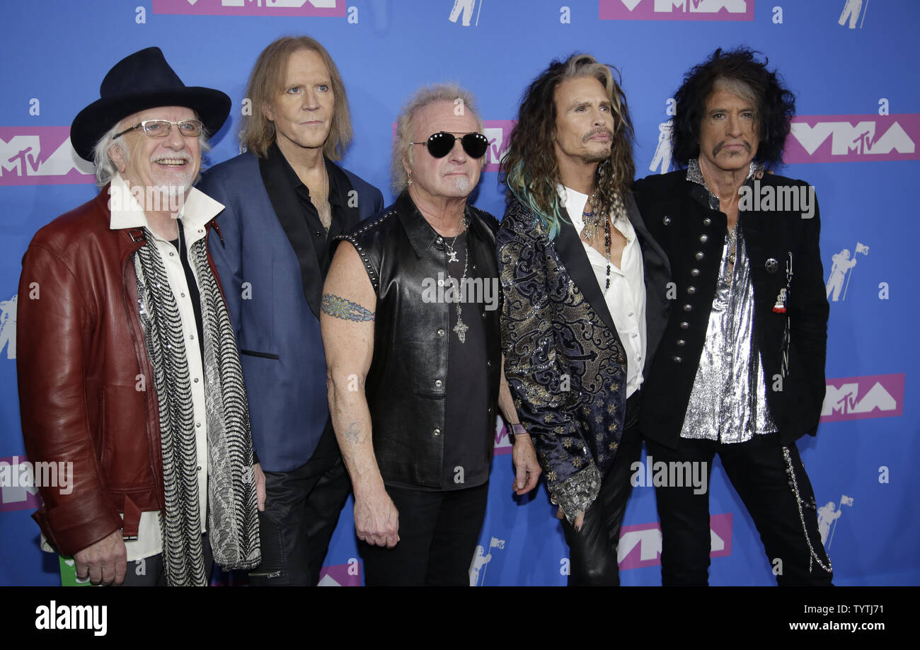 The band Aerosmith arrives on the red carpet at the 35th annual MTV Video Music Awards at Radio City Music Hall in New York City on August 20, 2018.    Photo by Serena Xu-Ning/UPI Stock Photo