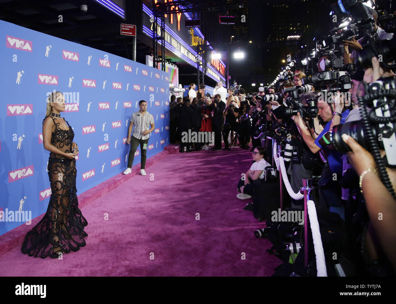 Rita Ora arrives on the red carpet at the 35th annual MTV Video Music Awards at Radio City Music Hall in New York City on August 20, 2018.    Photo by Serena Xu-Ning/UPI Stock Photo