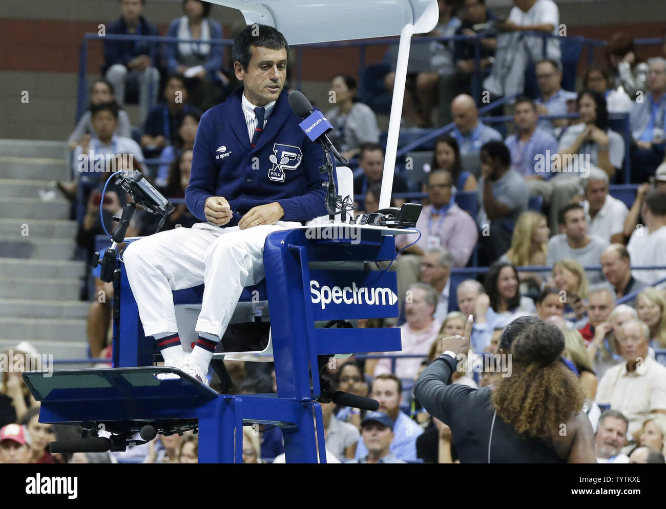 Serena Williams Points Her Finger In An Argument With Chair