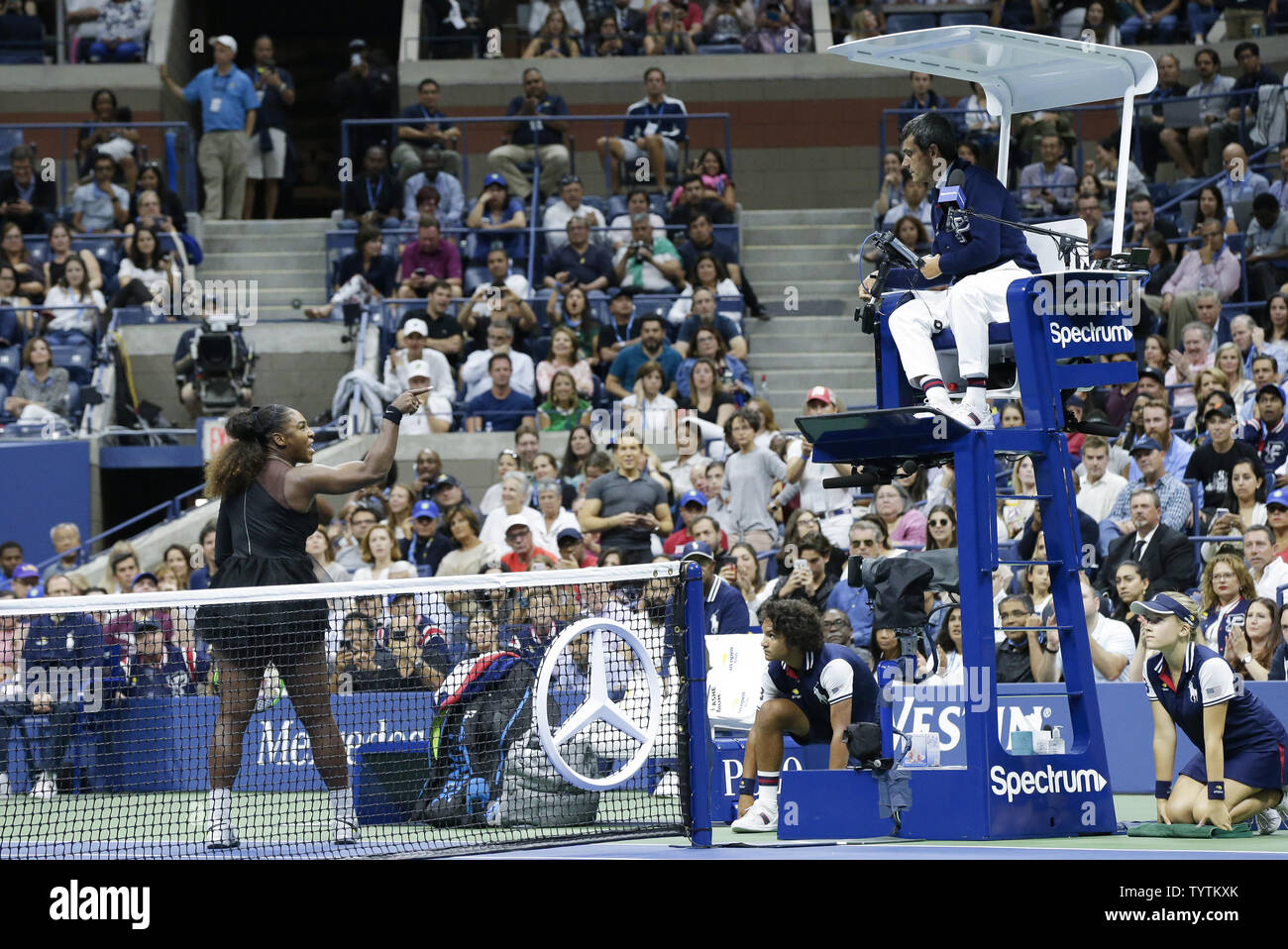 Serena Williams Points Her Finger In An Argument With Chair