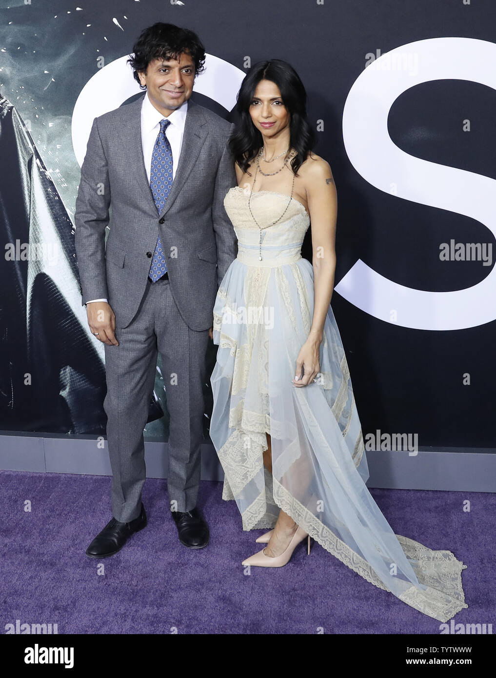 M. Night Shyamalan and Bhavna Vaswani arrive on the red carpet at the