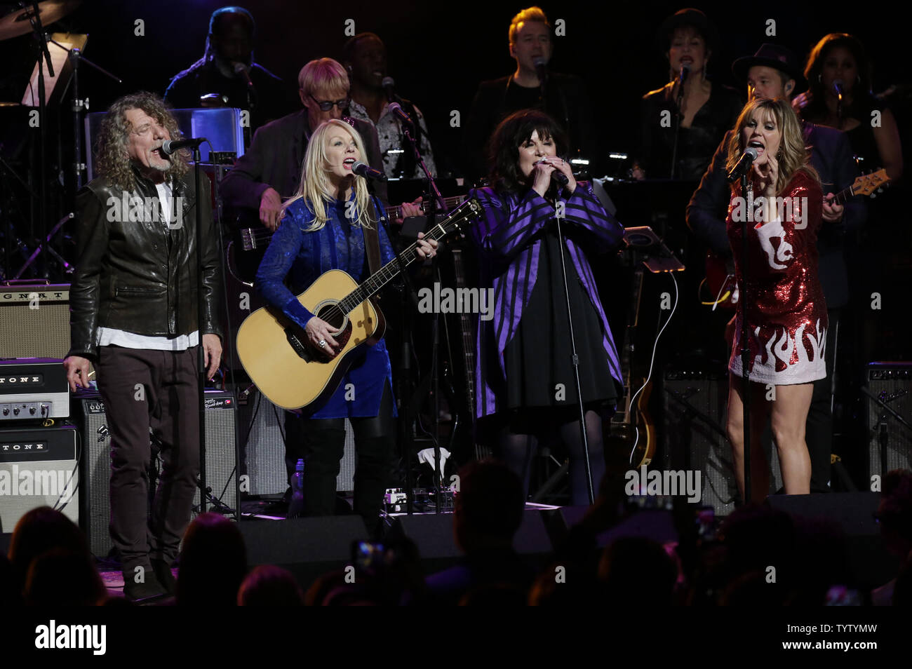 Robert Plant along with Ann and Nancy Wilson from Heart perform at the 3rd  annual God's Love We Deliver Love Rocks NYC! Benefit Concert at the Beacon  Theatre in New York City