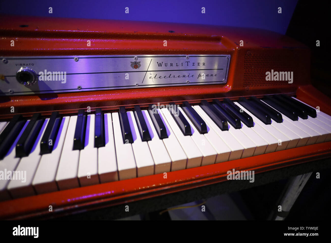 Wurlitzer 200 electric piano is on display at a press preview for