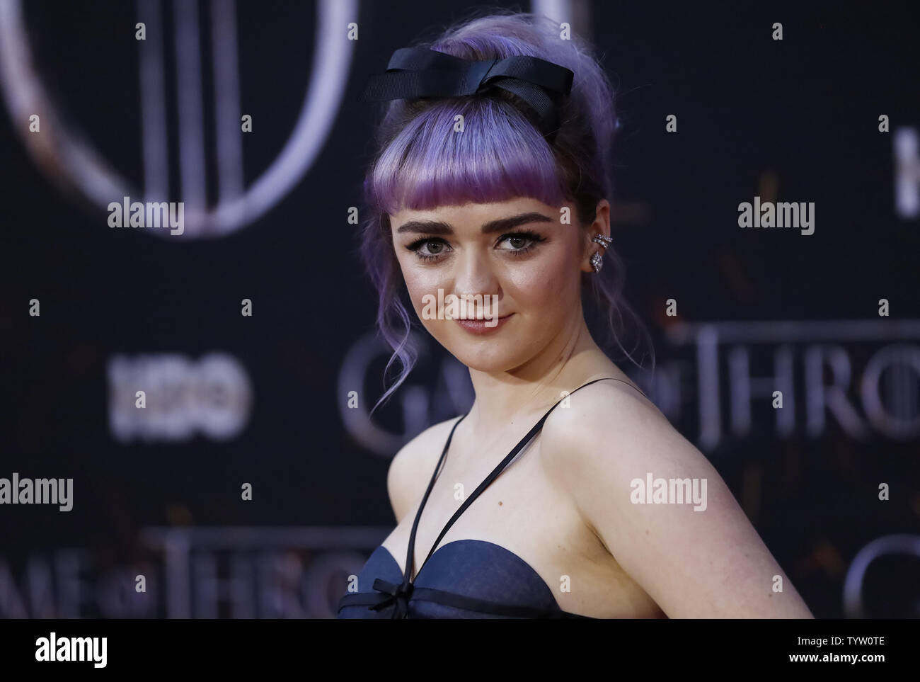 Maisie Williams arrives on the red carpet at the Season 8 premiere of 'Game of Thrones' at Radio City Music Hall on April 3, 2019 in New York City.     Photo by John Angelillo/UPI Stock Photo