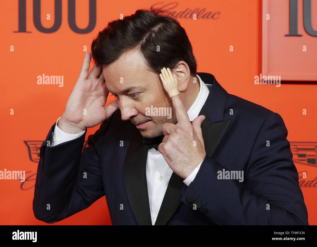 Jimmy Fallon arrives on the red carpet at the 2019 Time 100 Gala at ...