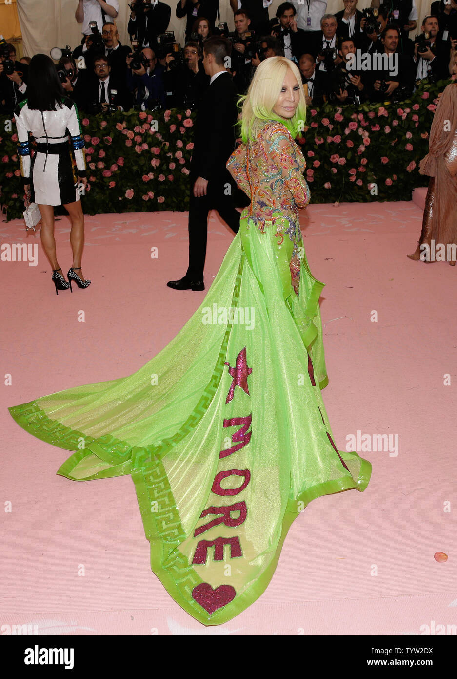 Donatella Versace arrives on the red carpet at The Metropolitan Museum of Art's Costume Institute Benefit "Camp: Notes on Fashion" at Metropolitan Museum of Art in New York City on May 6, Donatella Versace arrives on the red carpet at The Metropolitan Museum of Art's Costume Institute Benefit "Camp: Notes on Fashion" at Metropolitan Museum of Art in New York City on May 6,
