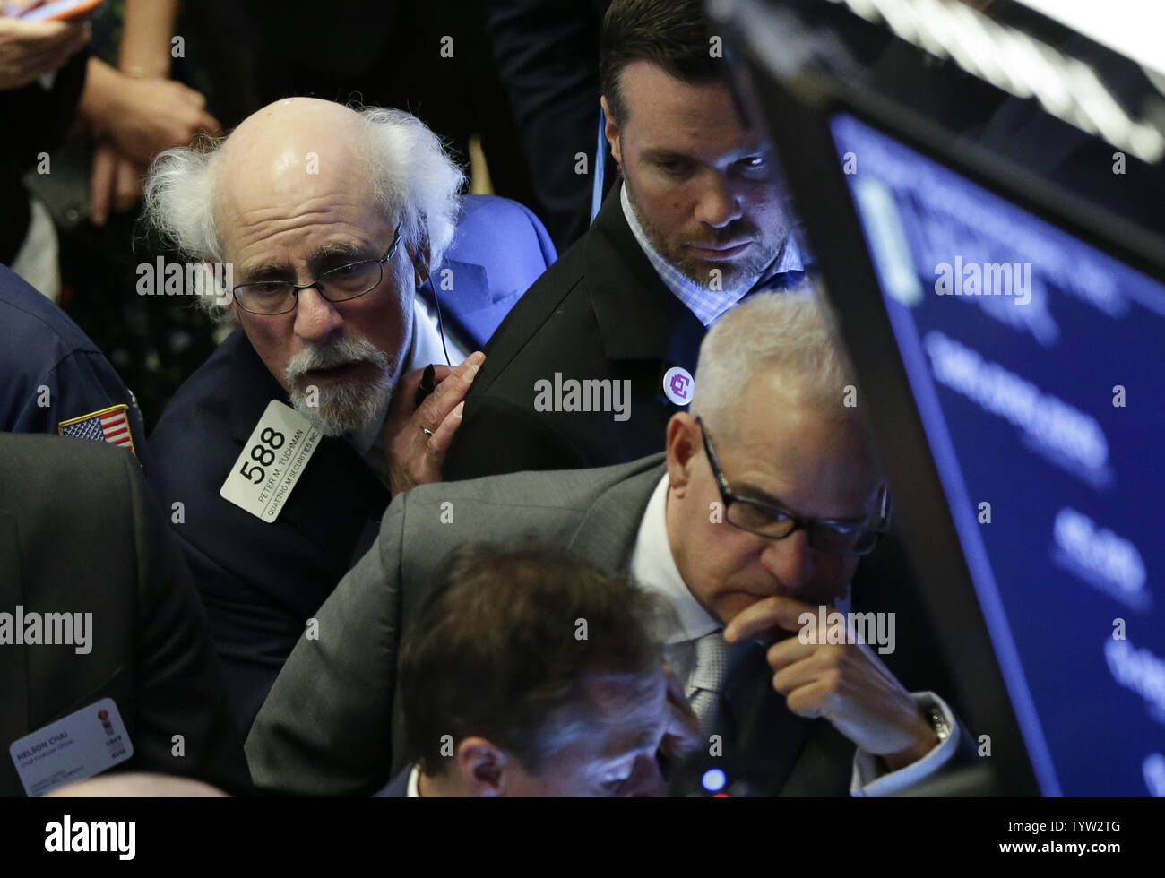 Traders Work On The Floor Of The New York Stock Exchange