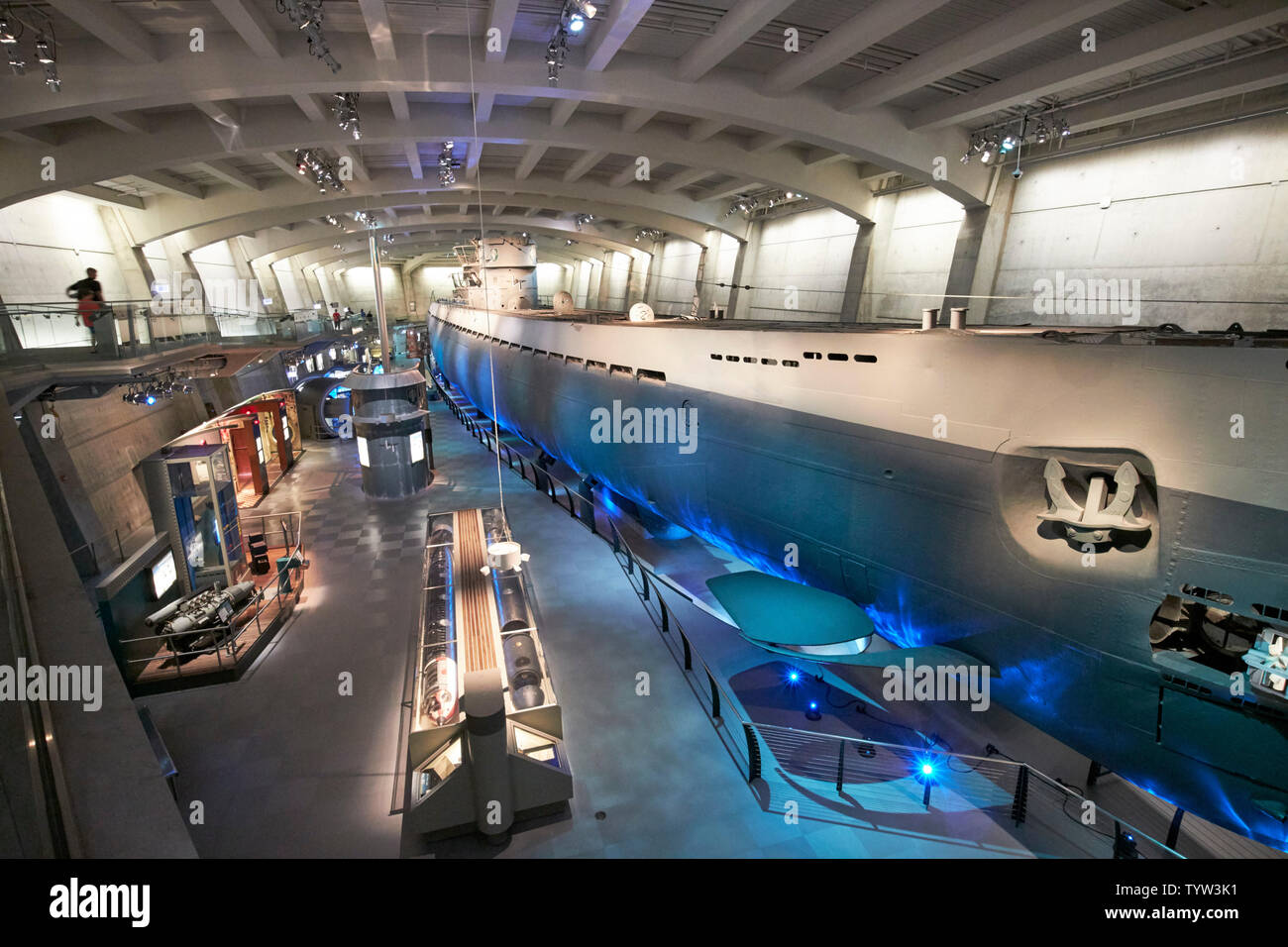 U-505 german uboat submarine exhibit in the museum of science and industry Chicago IL USA Stock Photo