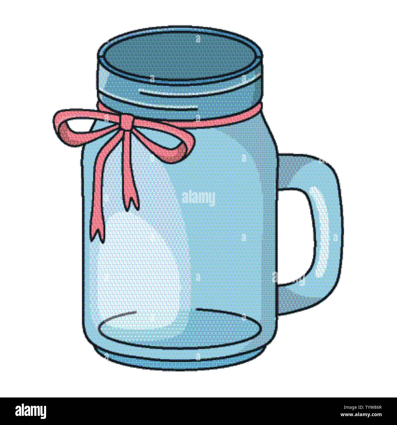 mason jar bottle cartoon vector illustration graphic design Stock