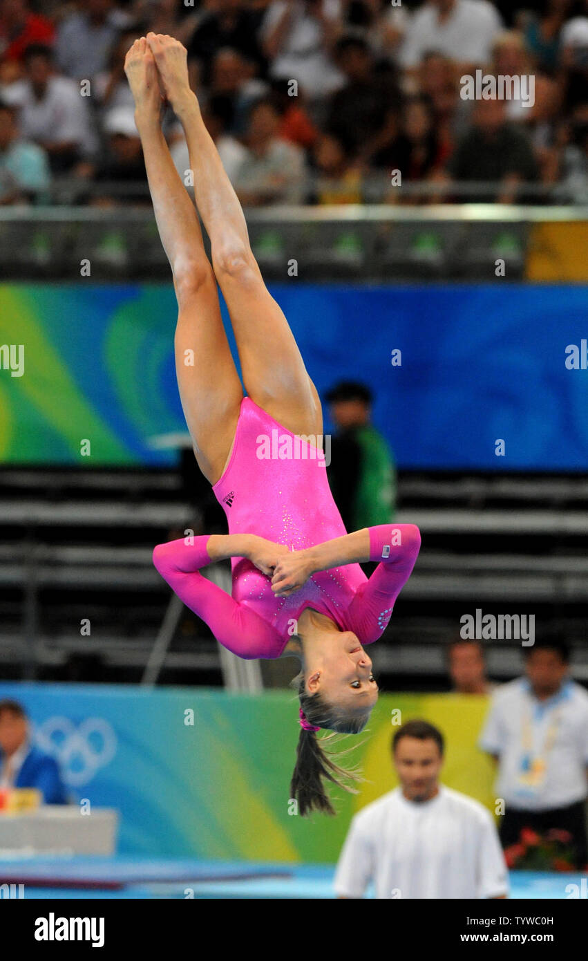 USA's Nastia Liukin shows her gold medal form in the Floor exercise