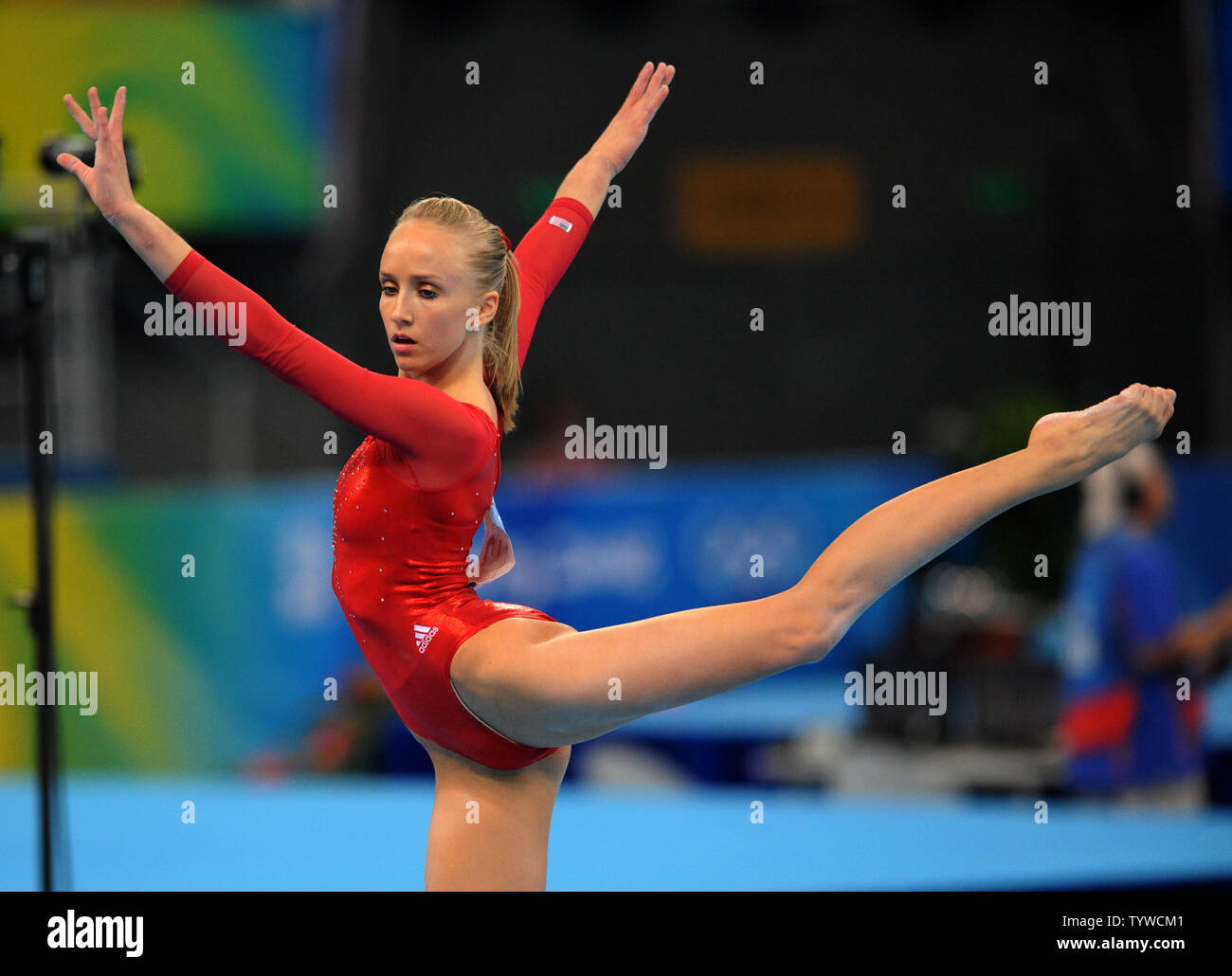 USA's Nastia Liukin performs in the Women's Floor event in the