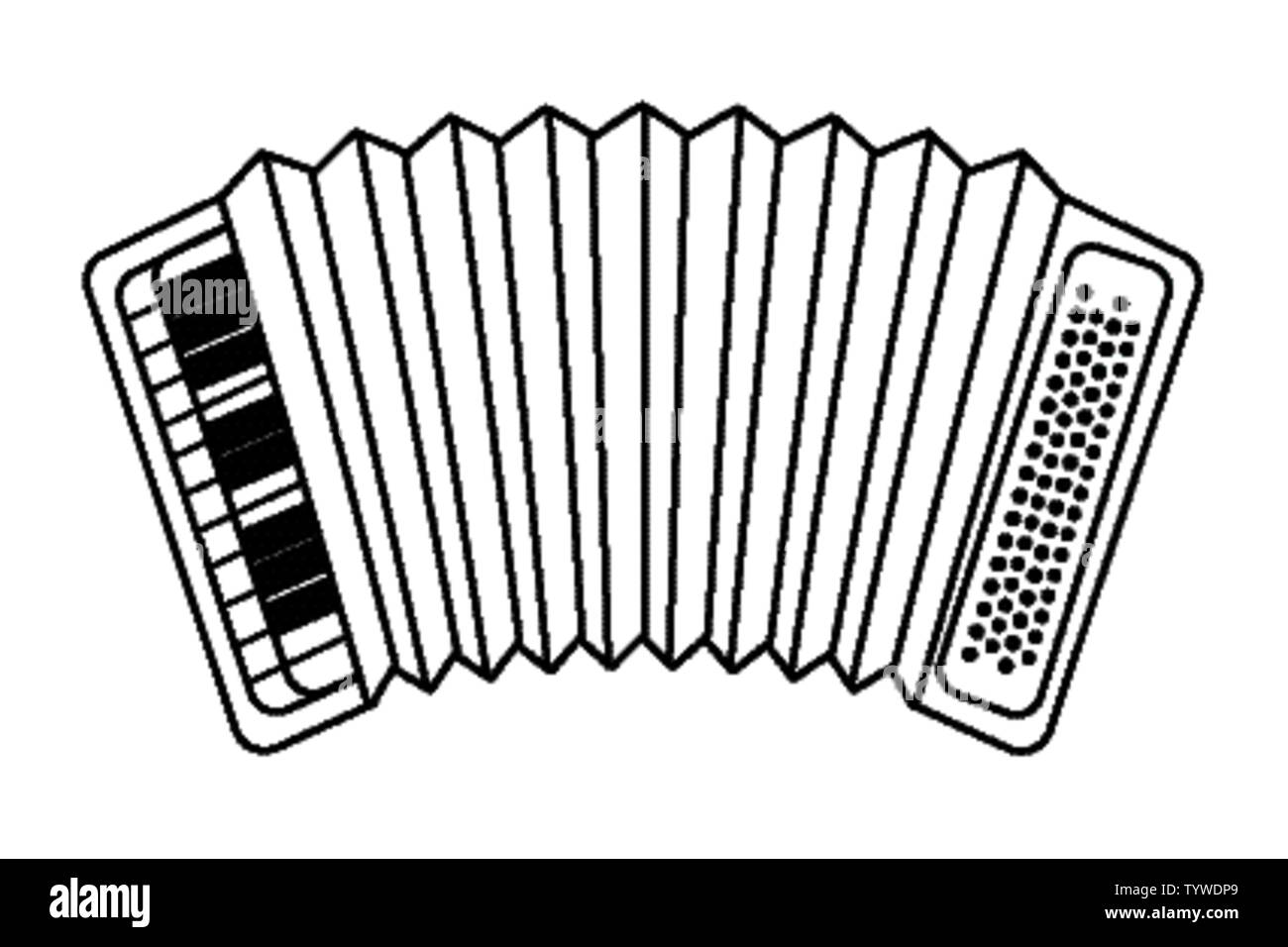 music instrument accordion cartoon vector illustration graphic design ...