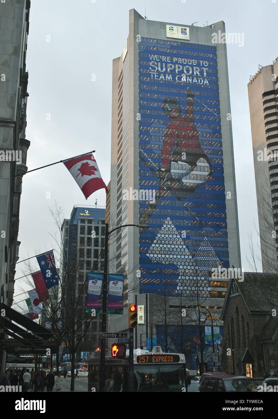 An Olympic Mural Adorns Olympic Sponsor The Royal Bank Of Canada S