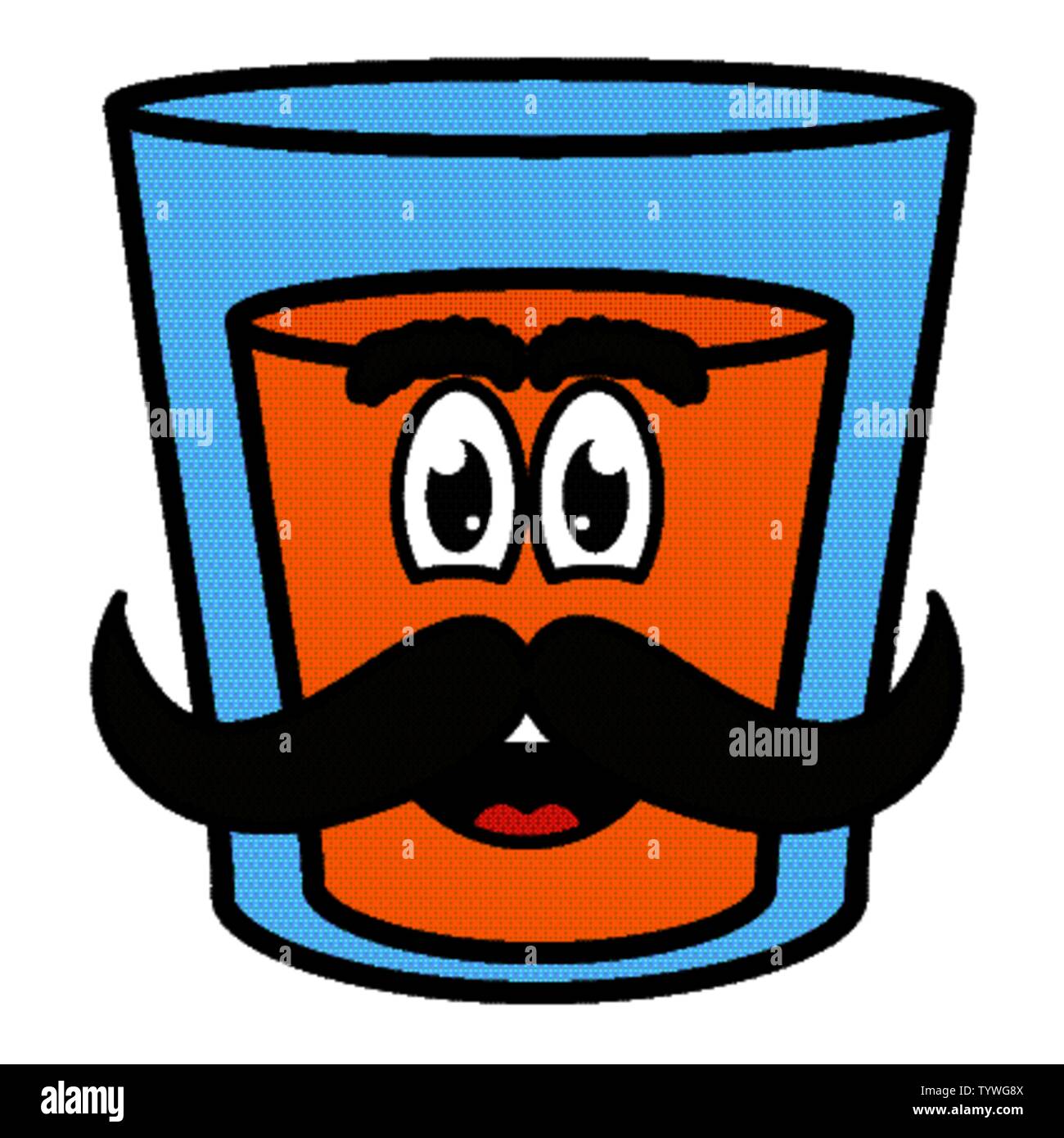 glass with beverage emoji character vector illustration design Stock