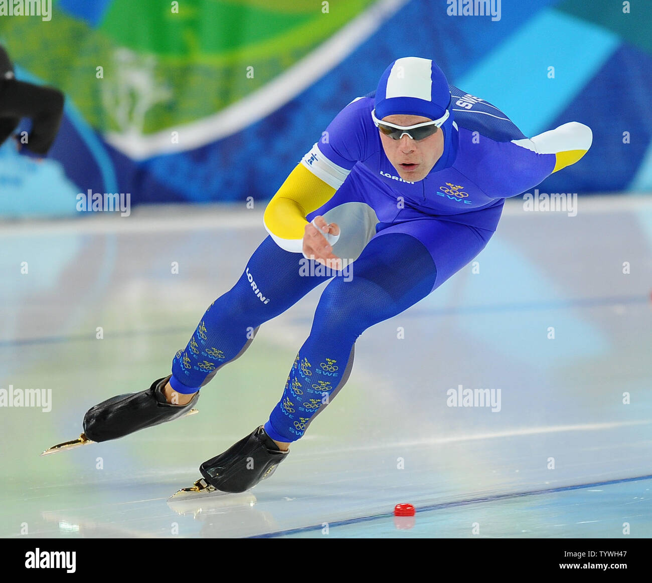 Sweden's Daniel Friberg competes in men's 1500 meter speed skating at the  Richmond Olympic Oval in Vancouver, Canada, during the 2010 Winter Olympics  on February 20, 2010. UPI/Roger L. Wollenberg Stock Photo - Alamy