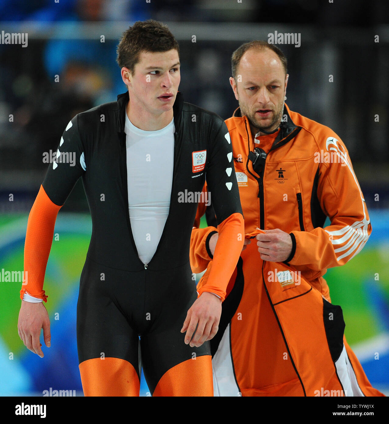 The Netherlands Sven Kramer Skates A Cool Down Lap With A Coach After Competing In Men S 10 000 Meter Speed Skating In Vancouver Canada During The 2010 Winter Olympics On February 23 2010