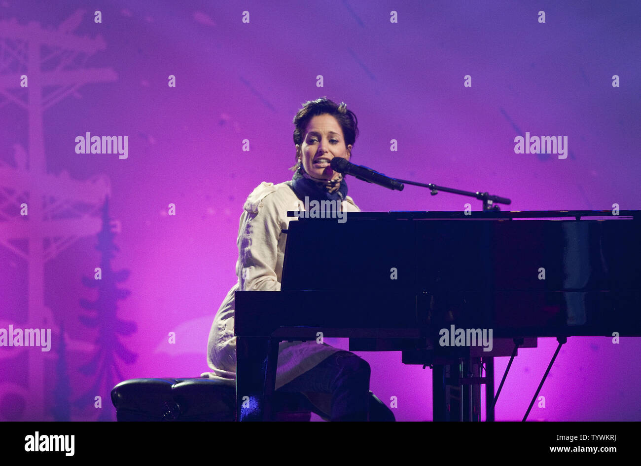 Chantal Kreviazuk performs during the Vancouver 2010 Winter Paralympic Closing Ceremonies in Whistler, British Columbia, March 21, 2010.   UPI/Heinz Ruckemann Stock Photo