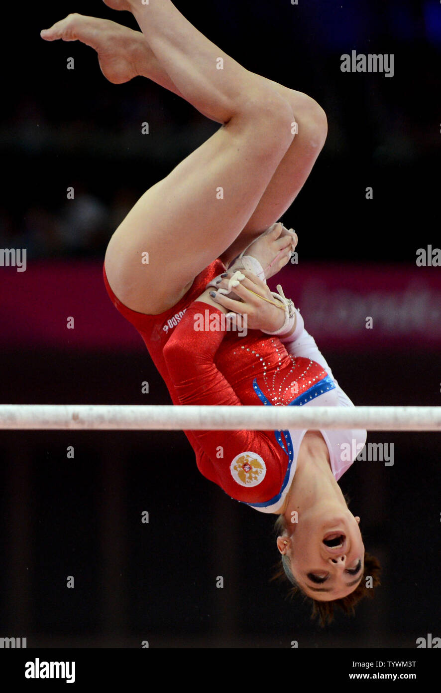 Russia S Aliya Mustafina Does Her Gold Medal Routine On The Uneven
