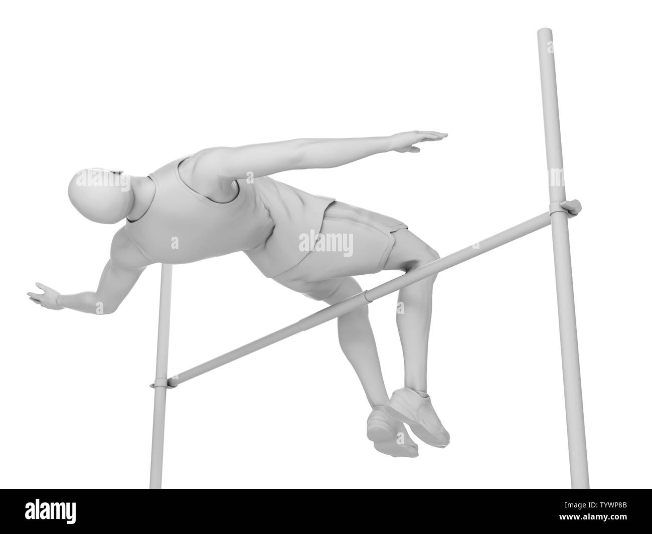 3d rendered medically accurate illustration of a high jumper Stock Photo