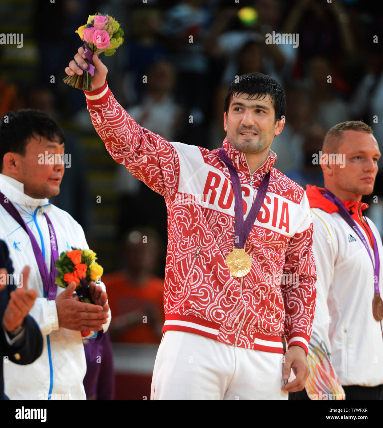 Men's 100KG Judo gold medal winner Tagir Khaibulaev of Russia at the