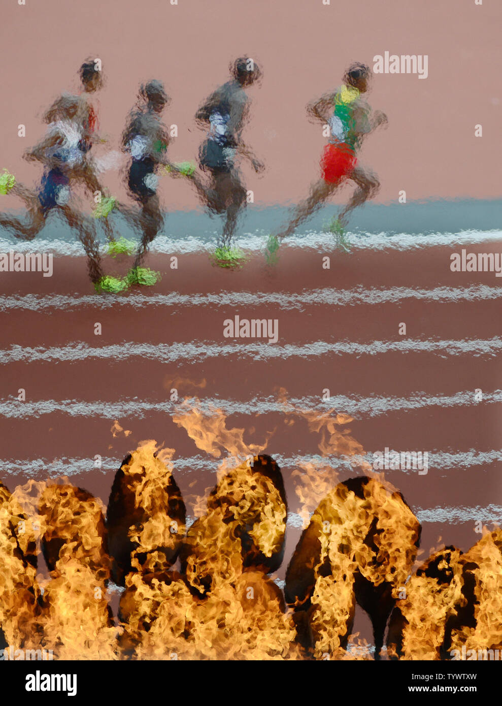 Olympic 5000m run hi-res stock photography and images - Alamy