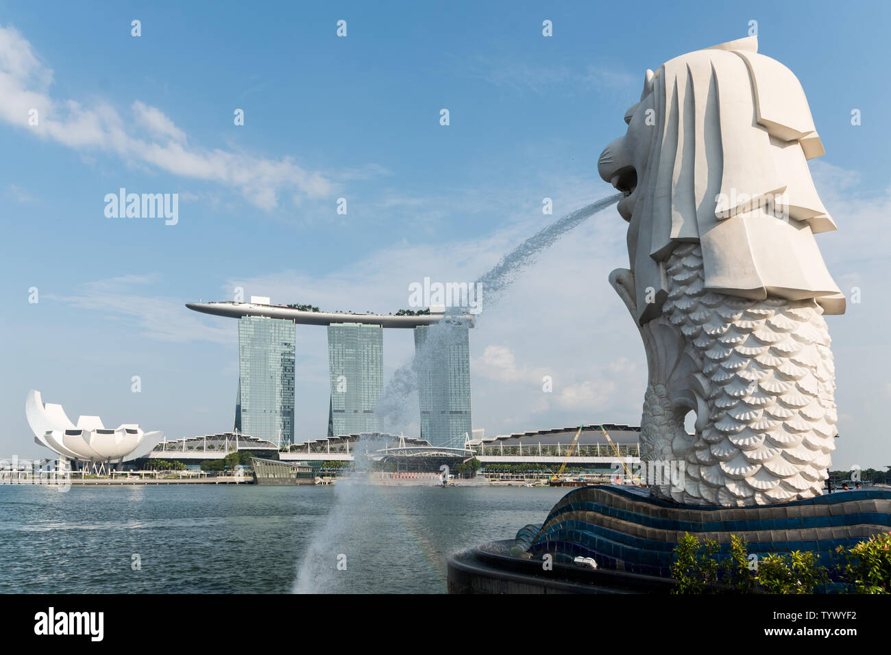October 02, 2018 Merlion, the national icon of Singapore (halflion
