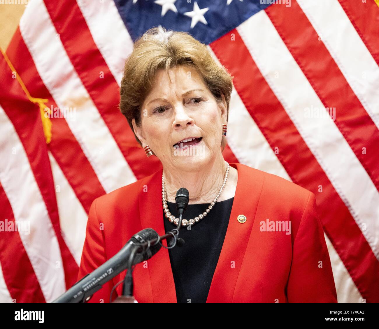 Washington, D.C, USA. 26th June, 2019. U.S. Senator JEANNE SHAHEEN (D-NH) speaking at a press conference at the U.S. Capitol to highlight seniors facing higher prescription drug prices if the Affordable Care Act (ACA) is overturned, in Washington, DC on June 26, 2019. Credit: Michael Brochstein/ZUMA Wire/Alamy Live News Stock Photo