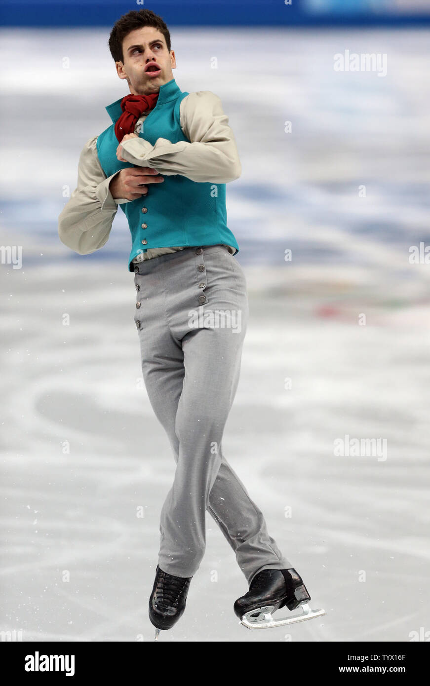 Spanish Javier Raya performs during the figure skating: men short ...