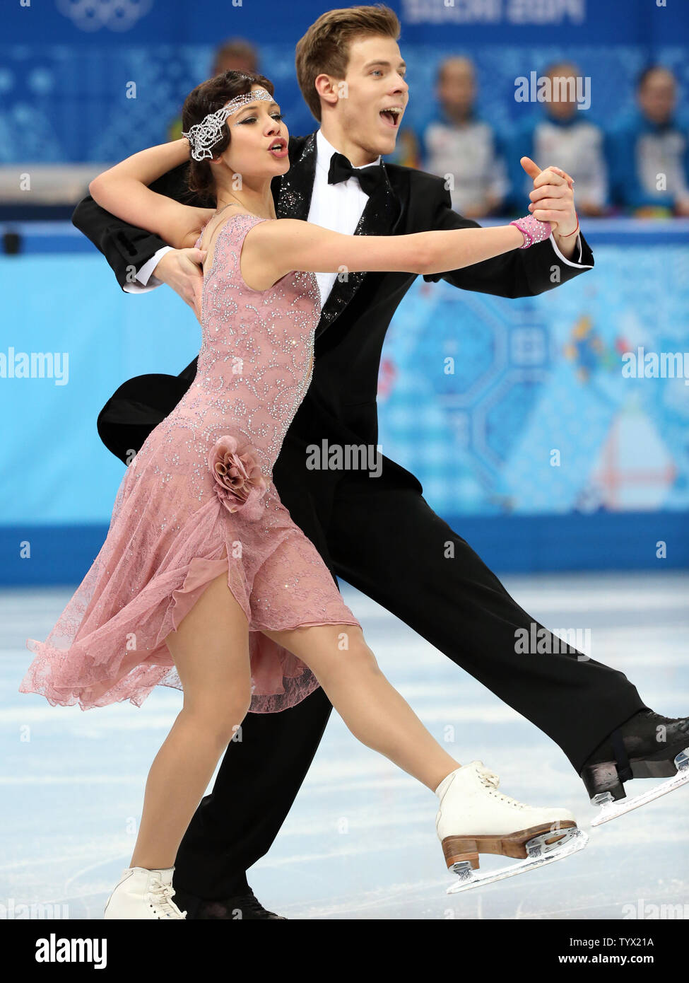 Russians Elena Ilinykh and Nikita Katsalapov perform during the figure  skating: ice dance short dance event during the Sochi Winter Olympics on  February 16, 2014. UPI/Maya Vidon-White Stock Photo - Alamy