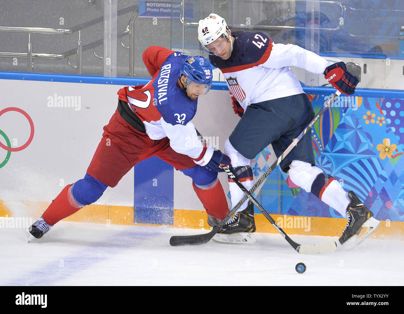 Ryan Callahan (USA) during ice hockey game vs. RUS at the Olympic Winter  Games, Sochi 2014 Stock Photo - Alamy