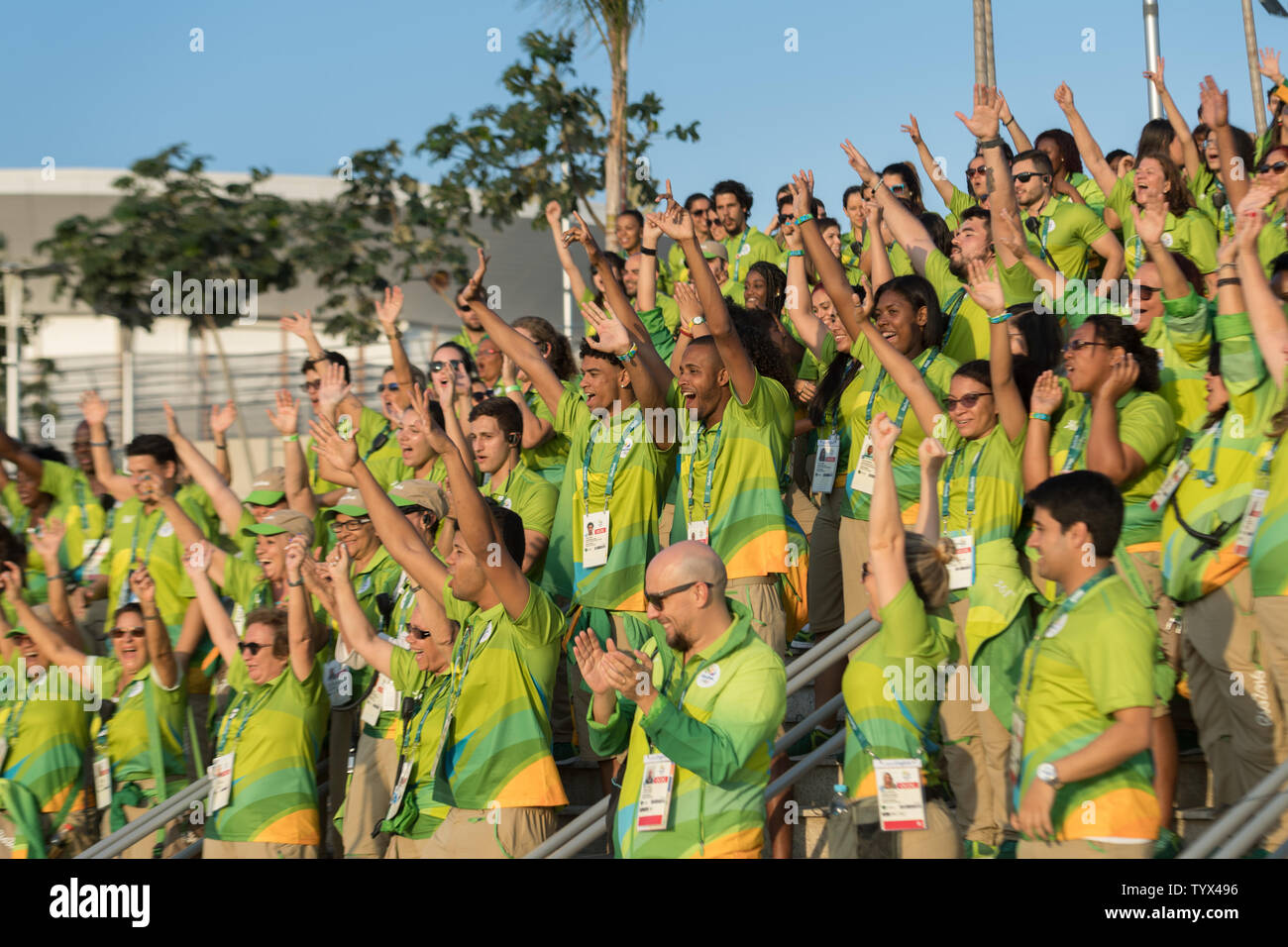 Brazilian Volunteers Hold A Rally At The Rio Olympic Park In Rio De Brazilian Volunteers Hold A Rally At The Rio Olympic Park In Rio De