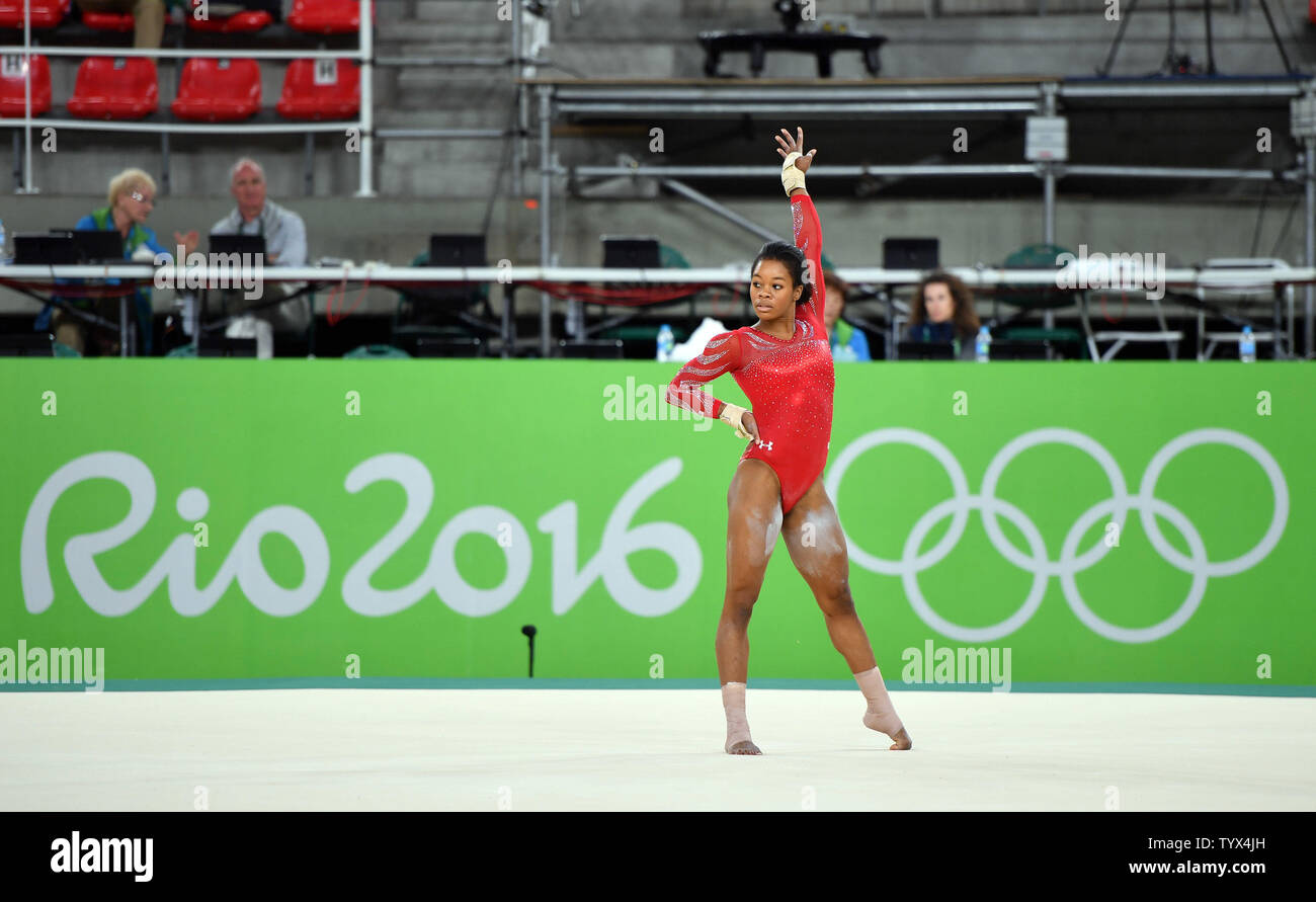 U S Women S Gymnastics Member Gabby Douglas Practices Her Routine