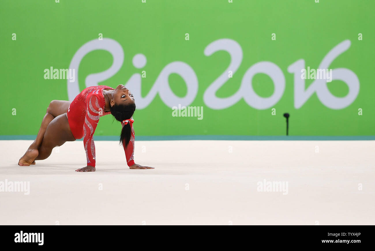 U S Women S Gymnastics Member Simone Biles Practices Her Routine
