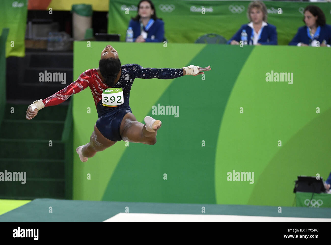 American Gymnast Gabby Douglas Performs Her Routine In The Floor