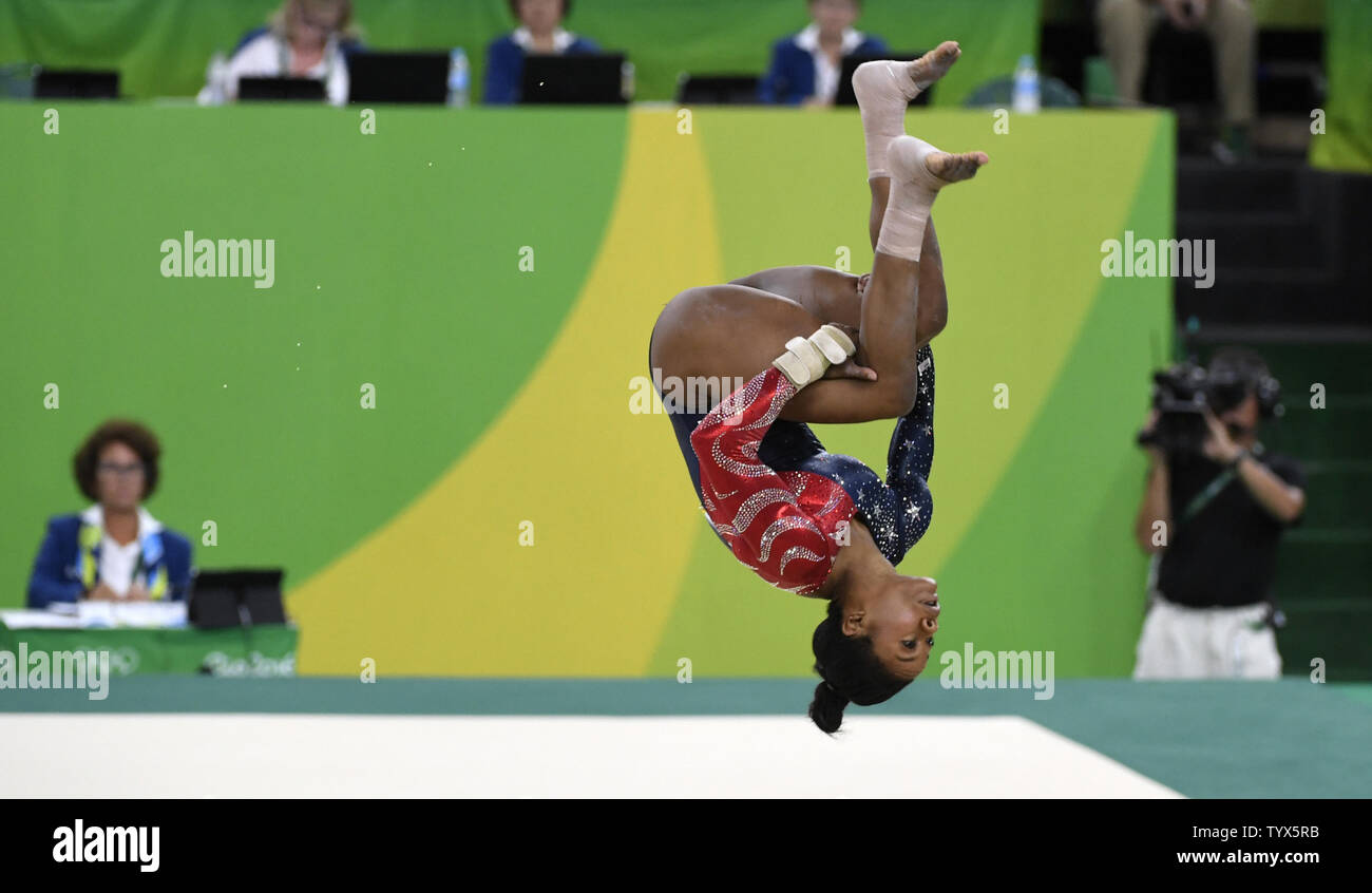 American Gymnast Gabby Douglas Performs Her Routine In The Floor