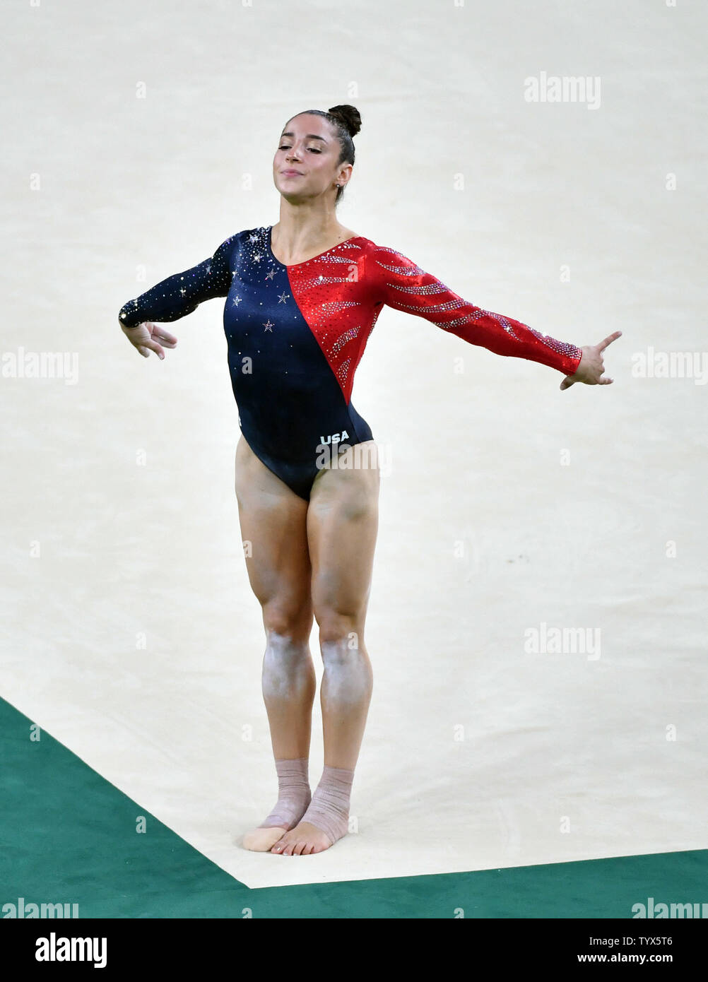 American Gymnast Aly Raisman Competes In The Floor Routine