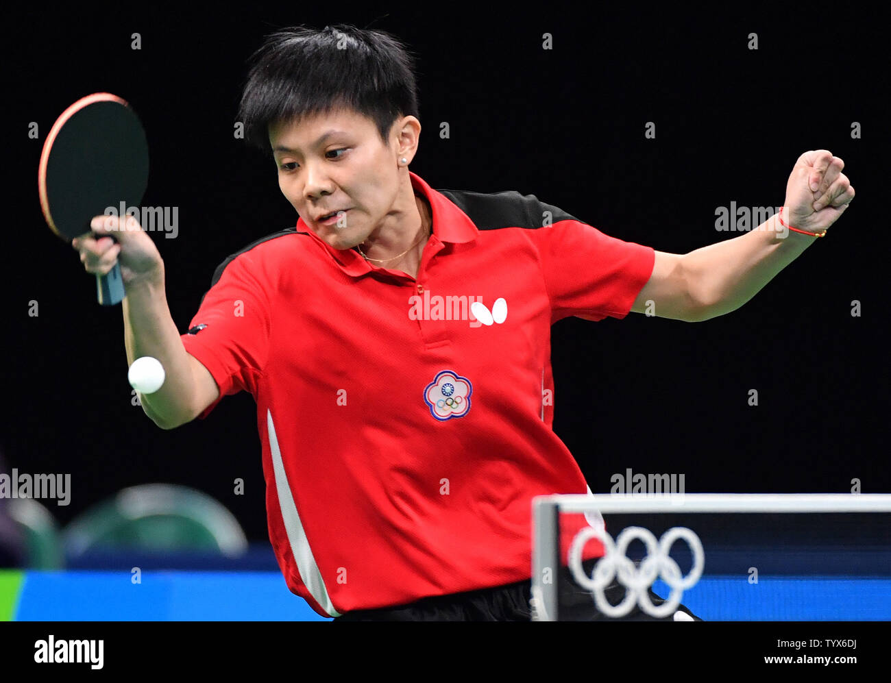 Chinese Taipei's Cheng I-Ching returns the ball in her table tennis match against South Korea's Hyowon Suh at the 2016 Rio Summer Olympics in Rio de Janeiro, Brazil, August 8, 2016. Photo by Kevin Dietsch/UPI Stock Photo