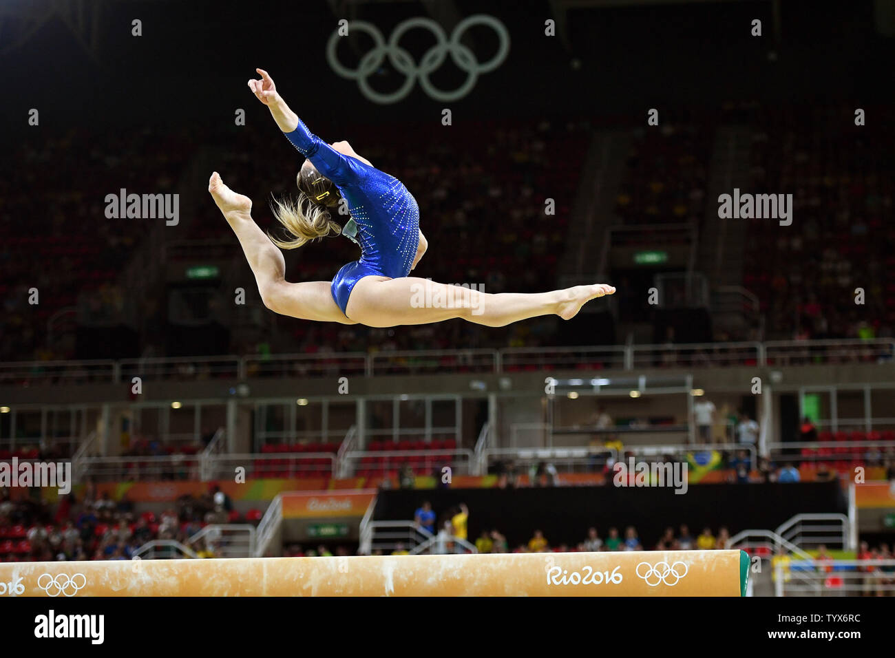 Brazil's Daniele Hypolito competes on the balance beam during the Women's Artistic Gymnastics finals of the 2016 Rio Summer Olympics in Rio de Janeiro, Brazil, August 9, 2016. Photo by Kevin Dietsch/UPI Stock Photo