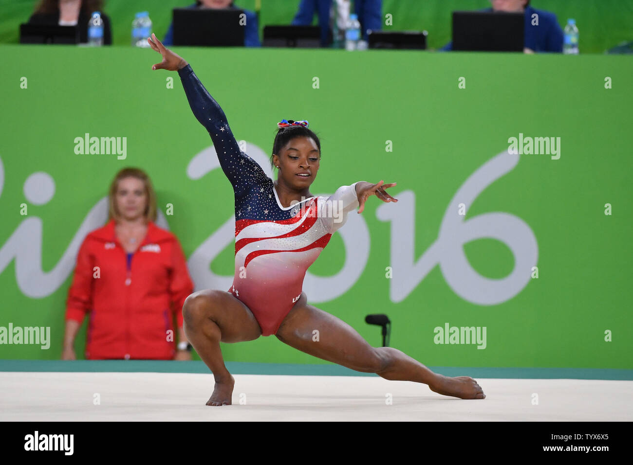 American Gymnast Simone Biles Competes In The Floor Exercise