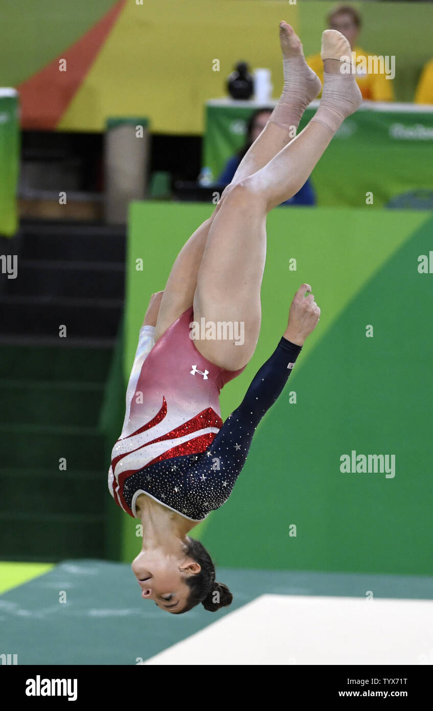 American gymnast Aly Raisman performs her routine in the Floor Exercise during the Women's