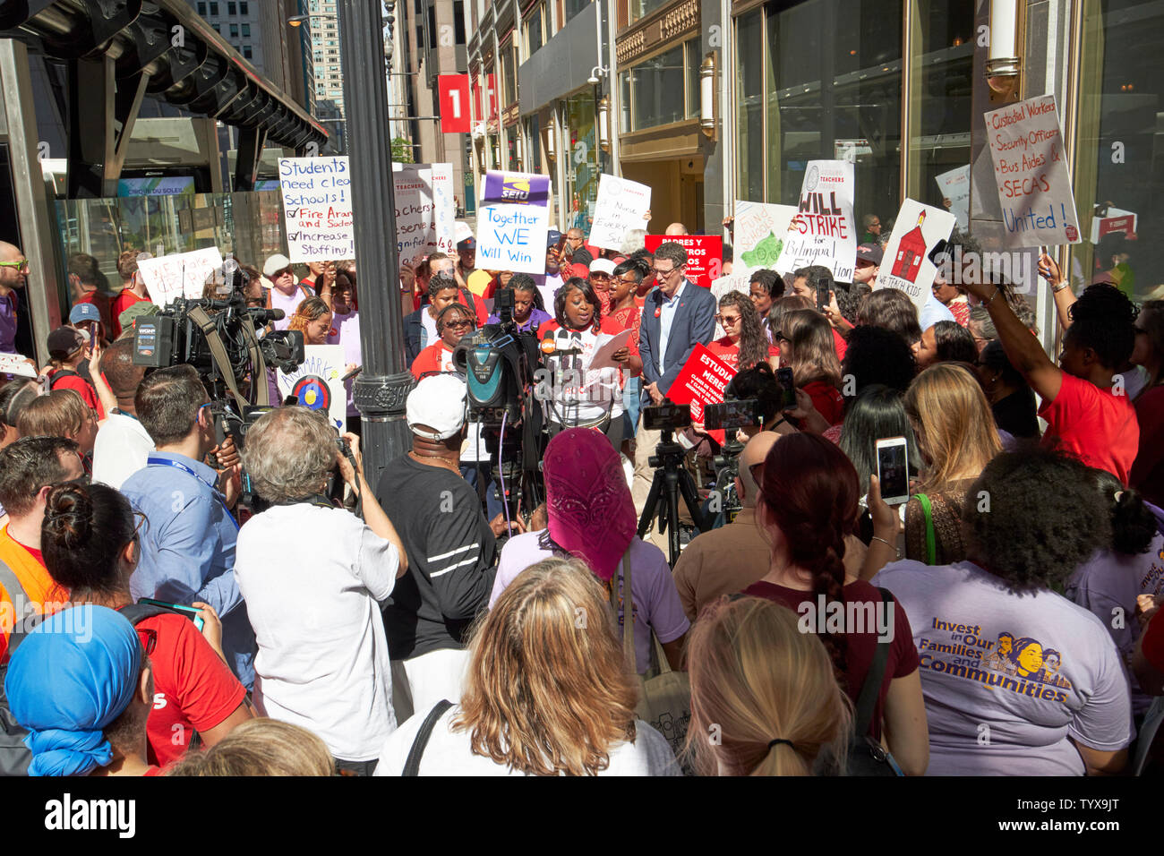 Chicago teachers union strike protest Chicago IL USA Stock Photo Alamy