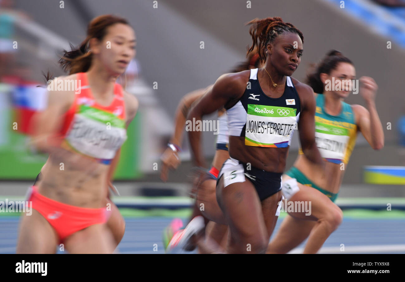 Laverne JonesFerrette of the Virgin Islands runs in the Women's 200m