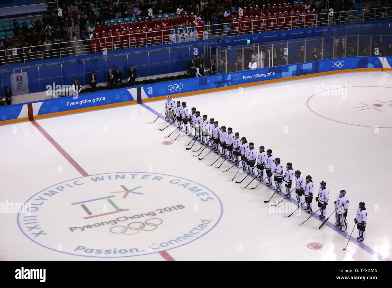South north korean unified womens ice hockey team hi-res stock ...