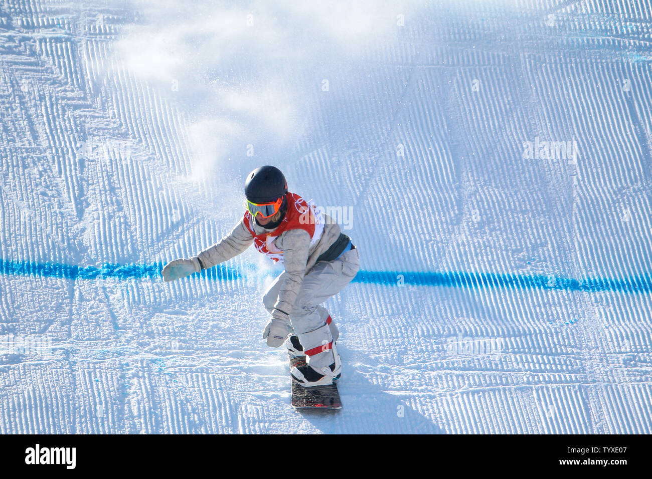 Jamie Anderson of the United States lands on the last jump of her first ...