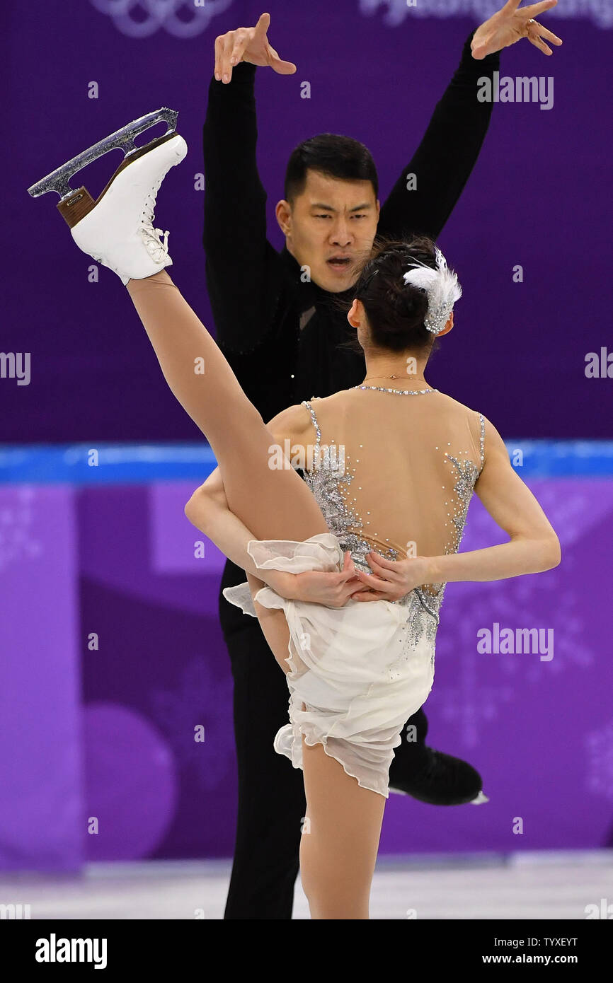 Xiaoyu Yu and Hao Zhang of China compete in the Pairs Figure Skating