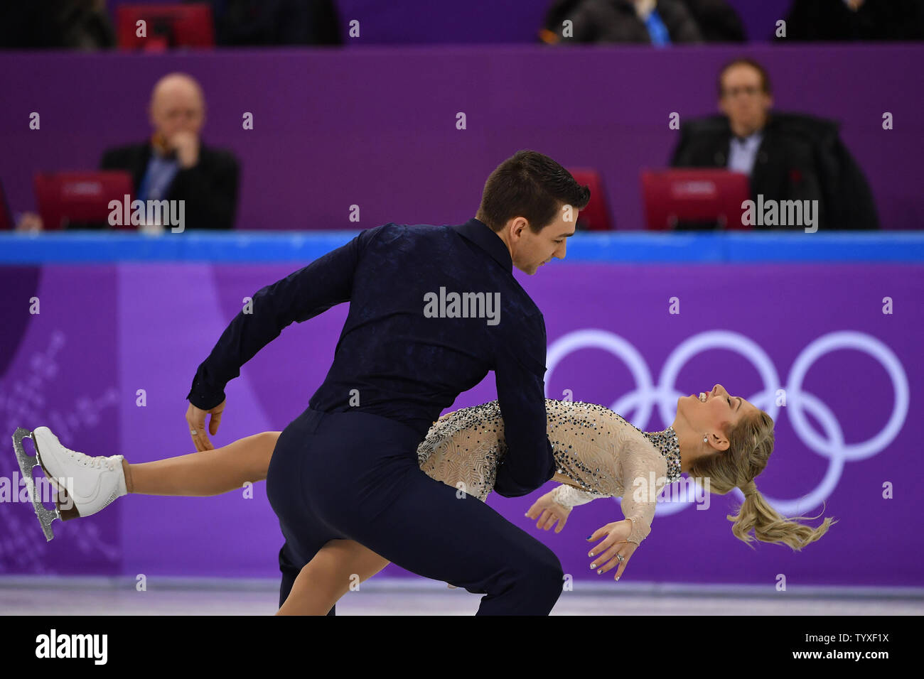 Alexa Scimeca Knierim and Chris Knierim of the United States compete in