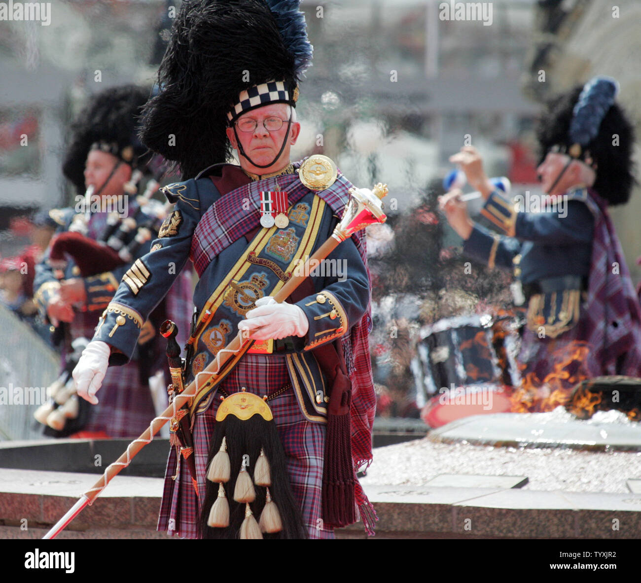 The Canadian Air Command Pipes and Drums Corp perform at the Eternal