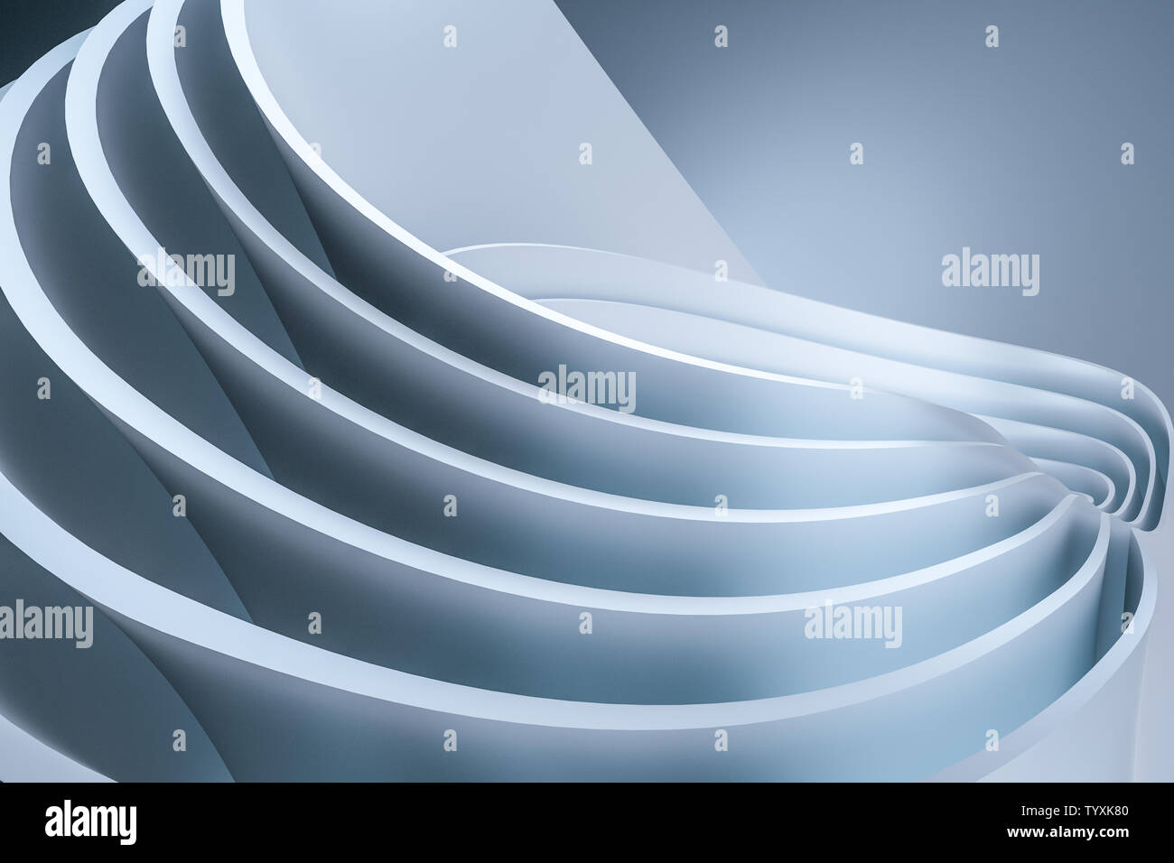 Three-dimensional rendering, curved surface with texture background ...